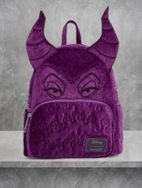 Loungefly Disney Maleficent Purple Velvet Figural Backpack 💜